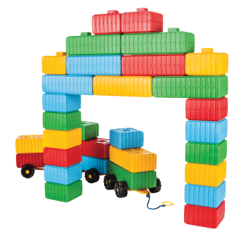 Brick Block And Car Set (43 Pieces)