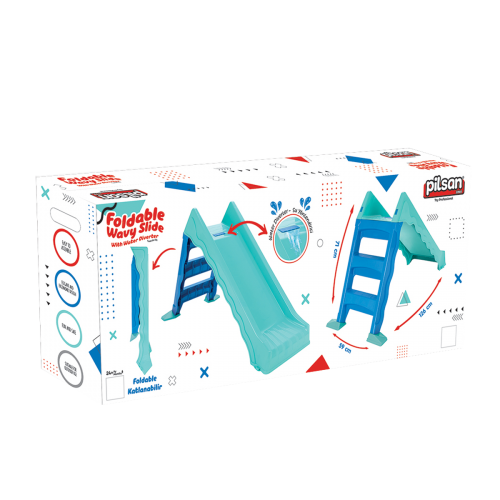 Foldable Wavy Slide with Water Diverter