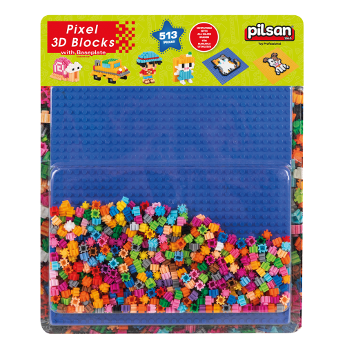 Pixel 3D Bloklar Tablalı (513 Parça)