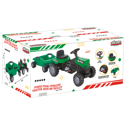 Power Pedallı Big Trolley Traktör